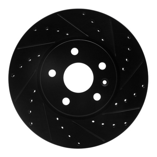 R1 10-25 Buick Allure Front Right Drilled & Slotted Black Brake Rotor