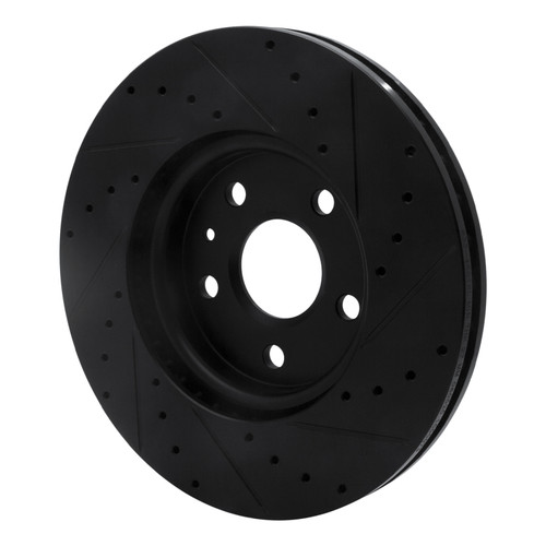 R1 10-25 Buick Allure Front Left Drilled & Slotted Black Brake Rotor