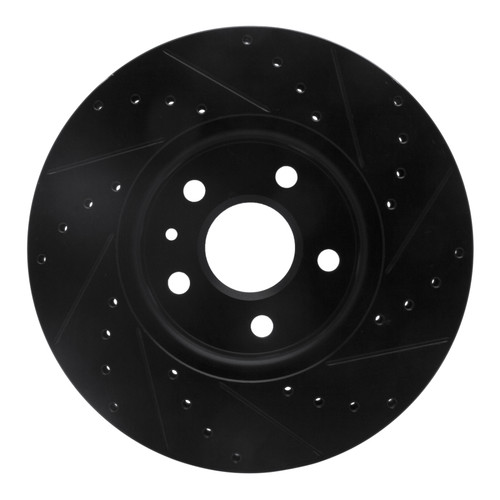 R1 10-25 Buick Allure Front Left Drilled & Slotted Black Brake Rotor