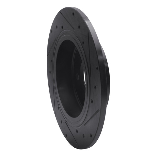 R1 06-11 Buick Lucerne Rear Left Drilled & Slotted Black Brake Rotor