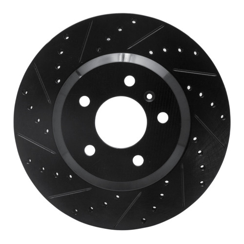 R1 06-16 Buick Lucerne Front Left Drilled & Slotted Black Brake Rotor