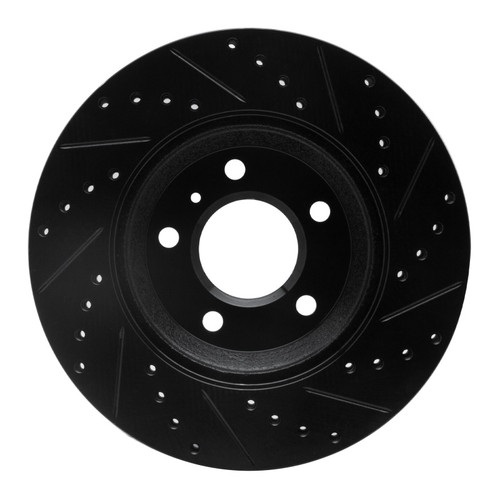 R1 06-16 Buick Lucerne Front Left Drilled & Slotted Black Brake Rotor