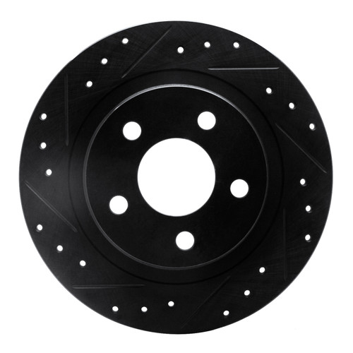R1 98-05 Buick Park Avenue Rear Left Drilled & Slotted Black Brake Rotor