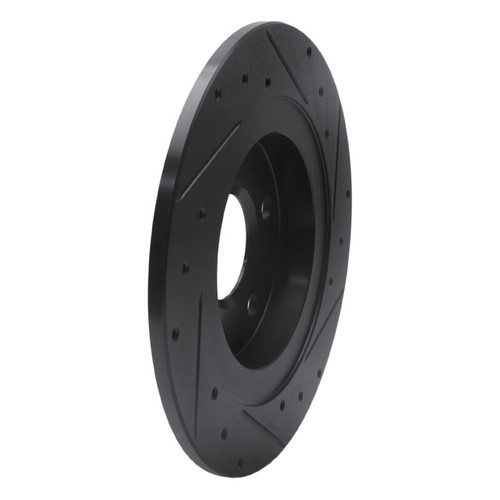 R1 98-05 Buick Park Avenue Rear Left Drilled & Slotted Black Brake Rotor