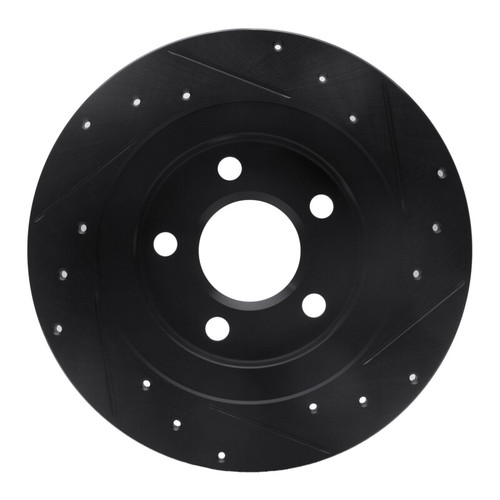 R1 98-05 Buick Park Avenue Rear Left Drilled & Slotted Black Brake Rotor