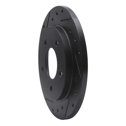 R1 88-94 Buick Regal Rear Left Drilled & Slotted Black Brake Rotor