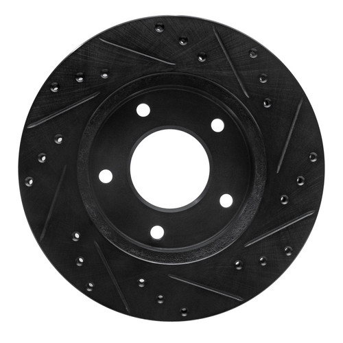 R1 77-80 Buick Electra Rear Left Drilled & Slotted Black Brake Rotor