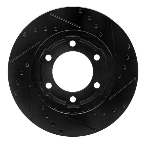 R1 71-91 Chevrolet K10 Front Left Drilled & Slotted Black Brake Rotor