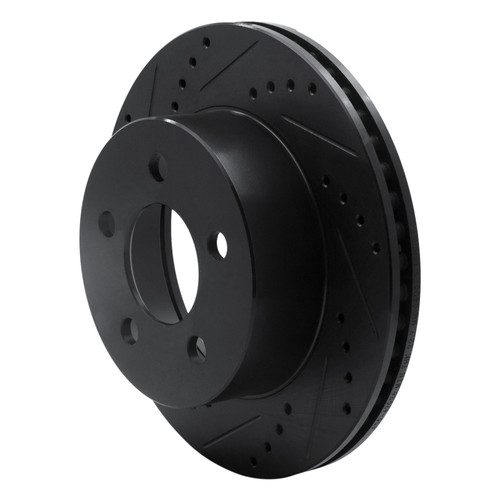 R1 99-06 Jeep Cherokee Front Left Drilled & Slotted Black Brake Rotor