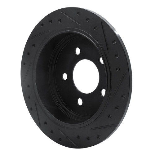 R1 93-98 Jeep Grand Cherokee Rear Left Drilled & Slotted Black Brake Rotor