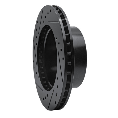 R1 90-99 Jeep Cherokee Front Right Drilled & Slotted Black Brake Rotor