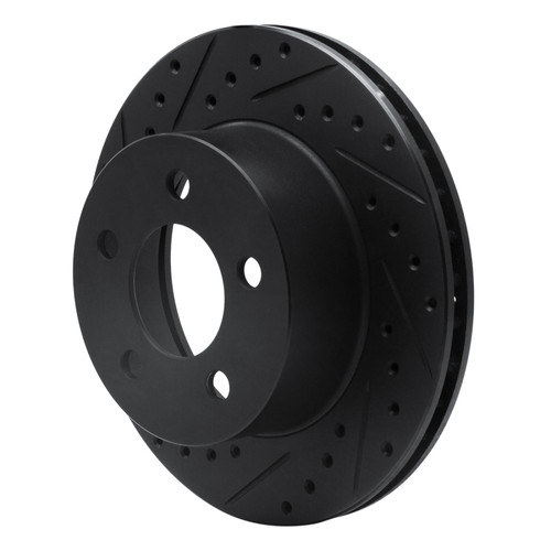 R1 90-99 Jeep Cherokee Front Left Drilled & Slotted Black Brake Rotor