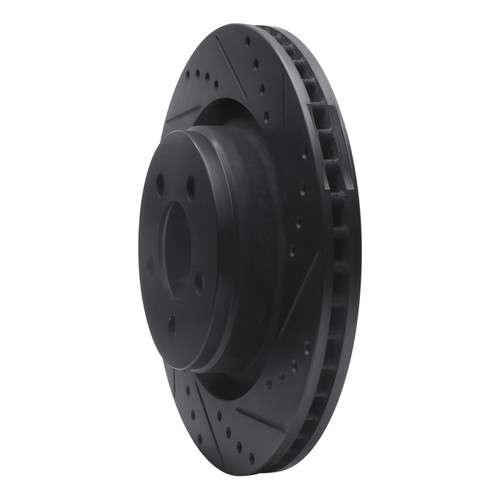 R1 11-12 Jeep Liberty Front Right Drilled & Slotted Black Brake Rotor