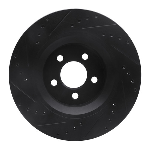 R1 11-12 Jeep Liberty Front Right Drilled & Slotted Black Brake Rotor