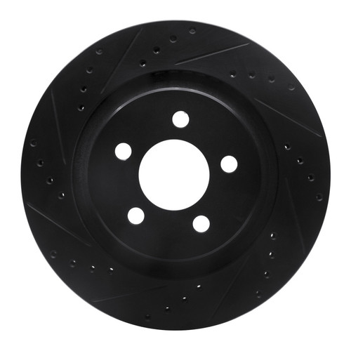 R1 11-12 Jeep Liberty Front Left Drilled & Slotted Black Brake Rotor