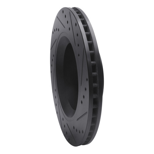 R1 11-12 Jeep Liberty Front Left Drilled & Slotted Black Brake Rotor