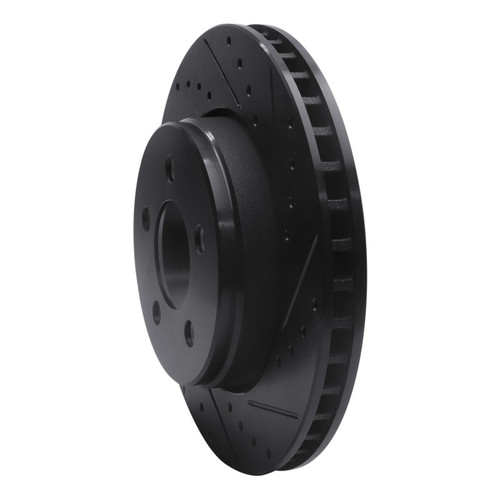 R1 07-12 Dodge Nitro Front Right Drilled & Slotted Black Brake Rotor