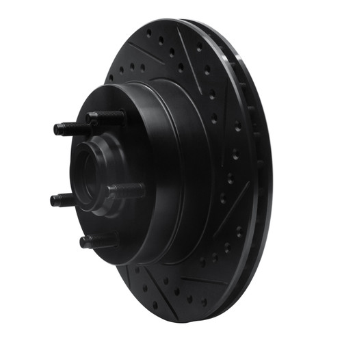 R1 86-92 Jeep Cherokee Front Right Drilled & Slotted Black Brake Rotor