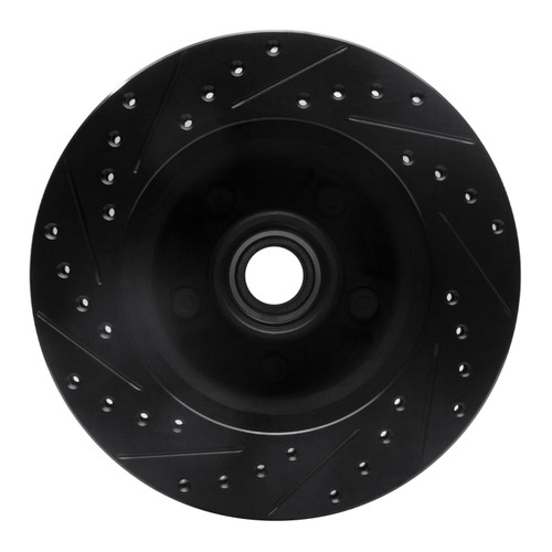 R1 86-92 Jeep Cherokee Front Right Drilled & Slotted Black Brake Rotor