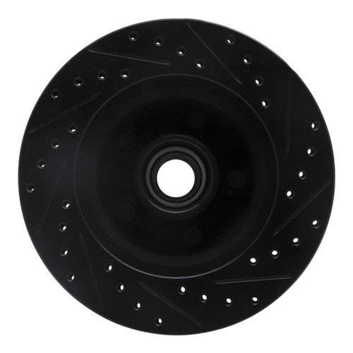 R1 86-92 Jeep Wagoneer Front Left Drilled & Slotted Black Brake Rotor