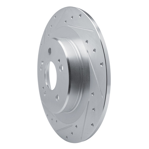 R1 2021-2025 Acura TLX Rear Left Drilled & Slotted Silver Brake Rotor