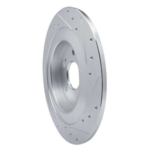 R1 2021-2025 Acura TLX Rear Left Drilled & Slotted Silver Brake Rotor