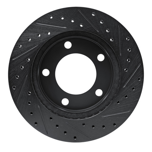 R1 74-80 International SCOUT II Front Left Drilled & Slotted Black Brake Rotor