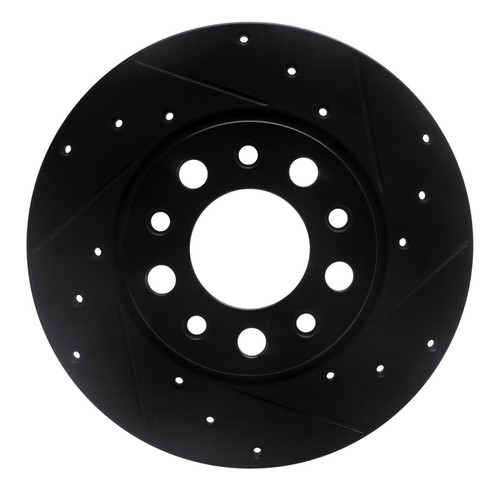 R1 15-25 Alfa Romeo Tonale Rear Right Drilled & Slotted Black Brake Rotor