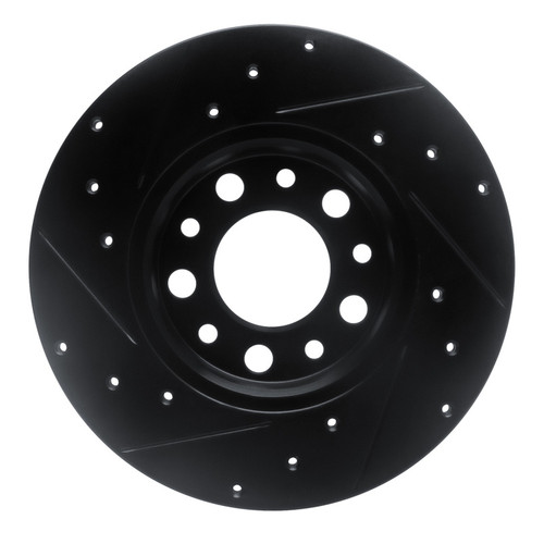 R1 15-25 Alfa Romeo Tonale Rear Right Drilled & Slotted Black Brake Rotor