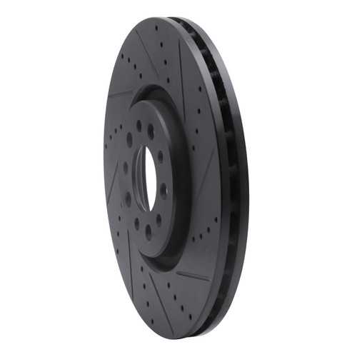 R1 14-25 Alfa Romeo Tonale Front Right Drilled & Slotted Black Brake Rotor