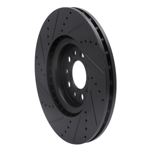 R1 14-25 Alfa Romeo Tonale Front Right Drilled & Slotted Black Brake Rotor