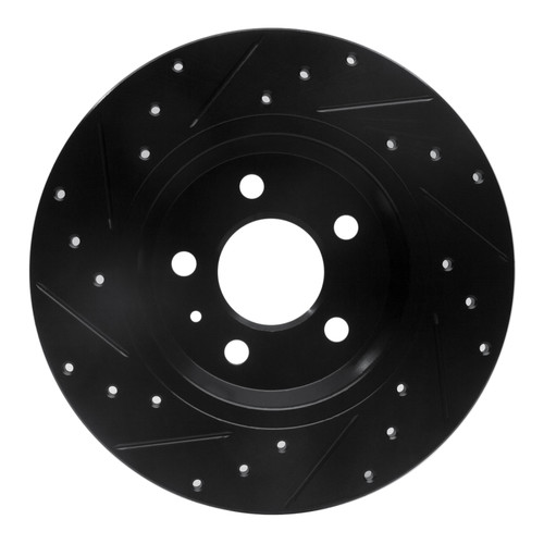 R1 2008-2025 Audi A5 Sportback Rear Right Drilled & Slotted Black Brake Rotor