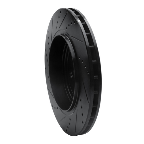 R1 12-25 Dodge Durango Rear Right Drilled & Slotted Black Brake Rotor