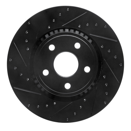 R1 11-25 Dodge Durango Front Left Drilled & Slotted Black Brake Rotor