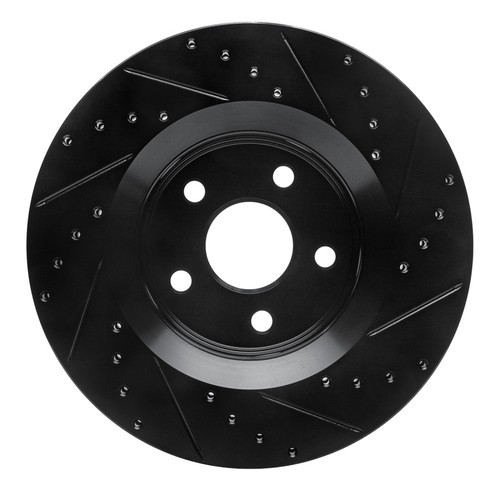 R1 11-25 Dodge Durango Front Left Drilled & Slotted Black Brake Rotor