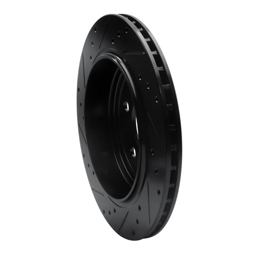 R1 11-25 Dodge Durango Rear Right Drilled & Slotted Black Brake Rotor