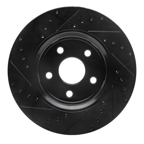 R1 11-22 Dodge Durango Front Right Drilled & Slotted Black Brake Rotor