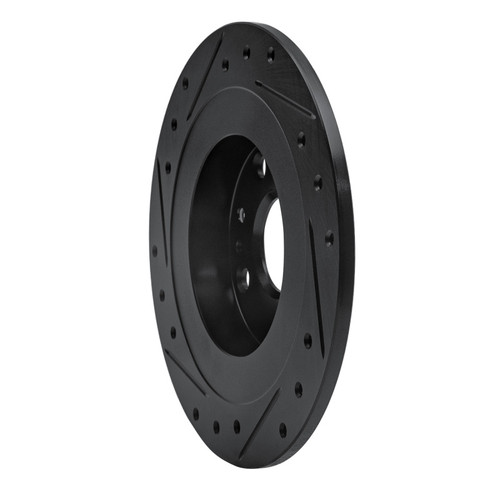 R1 1990-2003 Ford Escort Rear Right Drilled & Slotted Black Brake Rotor