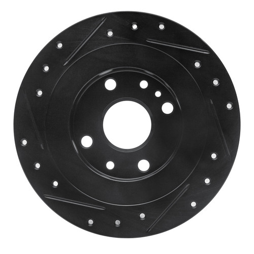 R1 1990-2003 Ford Escort Rear Right Drilled & Slotted Black Brake Rotor