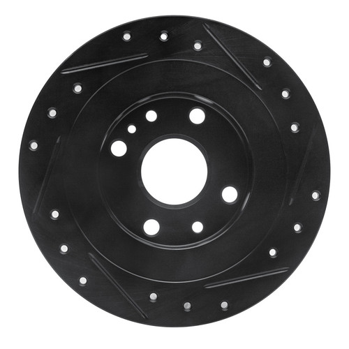 R1 1990-2003 Ford Escort Rear Left Drilled & Slotted Black Brake Rotor