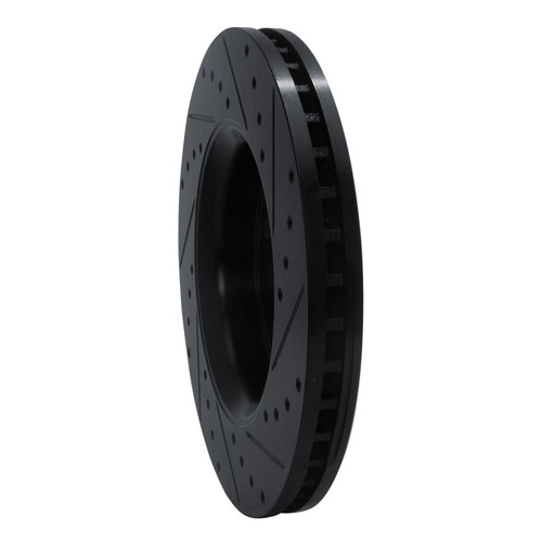 R1 11-22 Dodge Durango Front Left Drilled & Slotted Black Brake Rotor