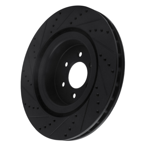 R1 2003-2017 Dodge Viper Front Right Drilled & Slotted Black Brake Rotor