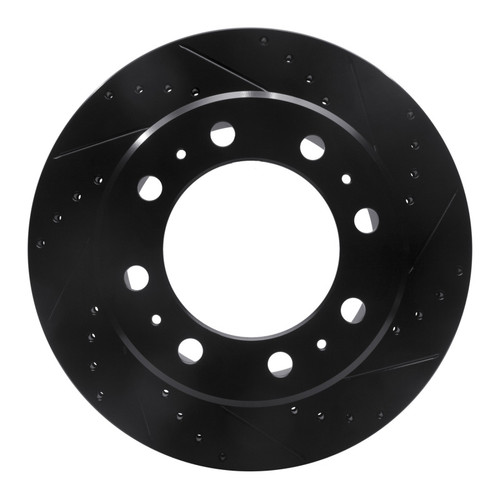 R1 09-25 Dodge Ram 3500 Rear Right Drilled & Slotted Black Brake Rotor