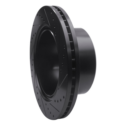 R1 09-25 Dodge Ram 2500 Rear Left Drilled & Slotted Black Brake Rotor