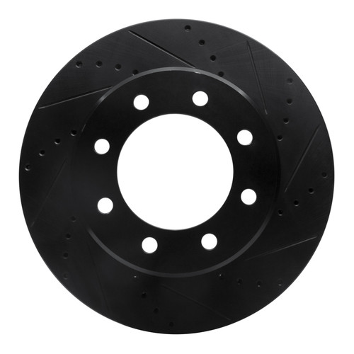 R1 09-25 Dodge Ram 2500 Front Right Drilled & Slotted Black Brake Rotor