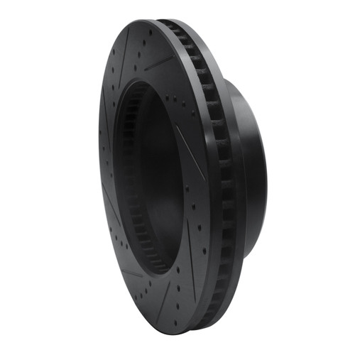 R1 09-25 Dodge Ram 2500 Front Right Drilled & Slotted Black Brake Rotor