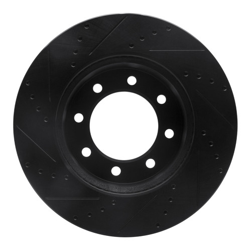 R1 09-25 Dodge Ram 2500 Front Right Drilled & Slotted Black Brake Rotor