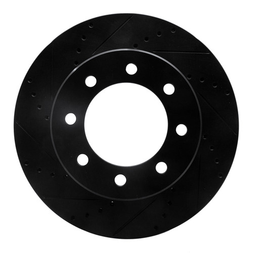 R1 09-25 Dodge Ram 2500 Front Left Drilled & Slotted Black Brake Rotor