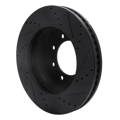 R1 09-25 Dodge Ram 2500 Front Left Drilled & Slotted Black Brake Rotor