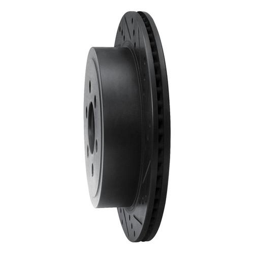 R1 03-03 Dodge Durango Rear Right Drilled & Slotted Black Brake Rotor